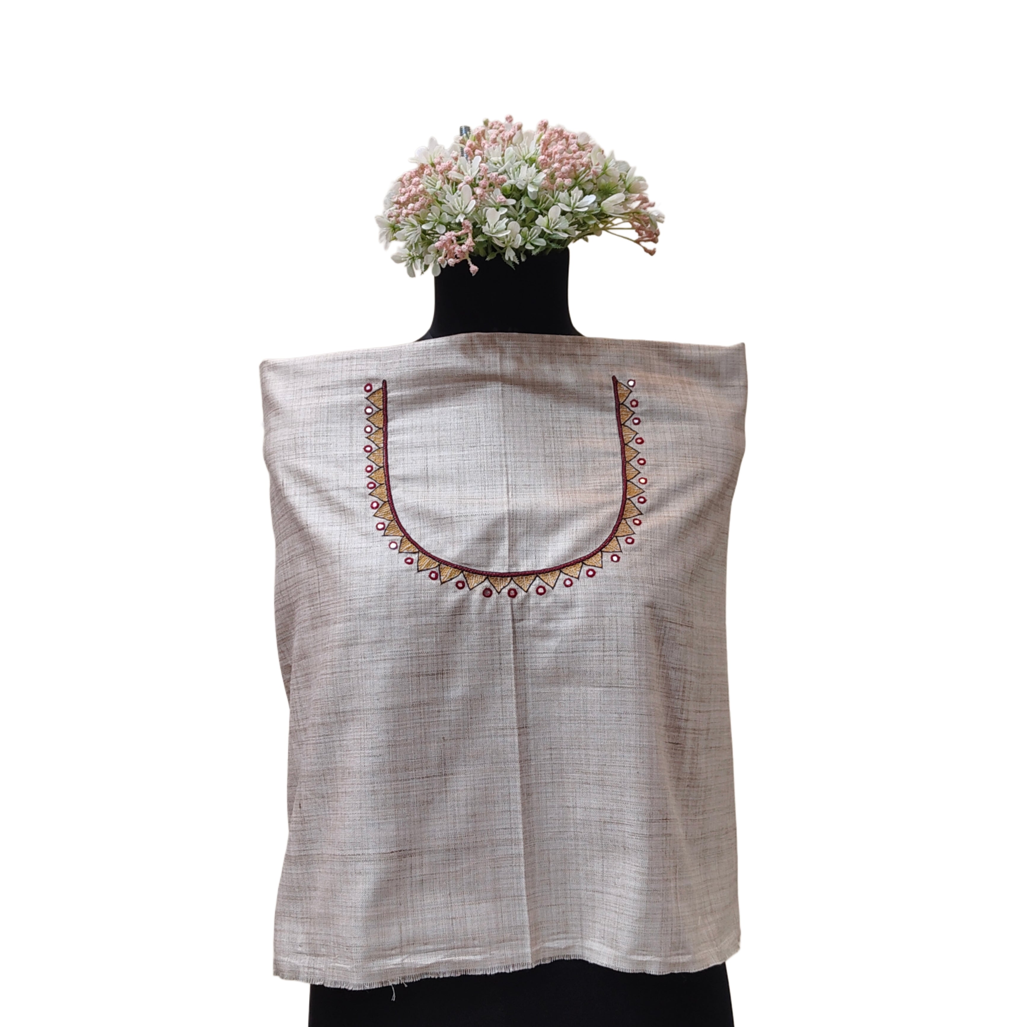 Handcrafted Elegance: Madhubani Style Blouse Piece on Pure Cotton